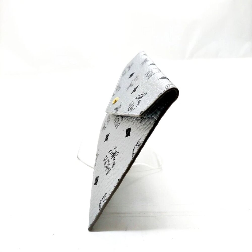 MCM Clutch Bag Silver PVC 238-070325 - Picture 3 of 13